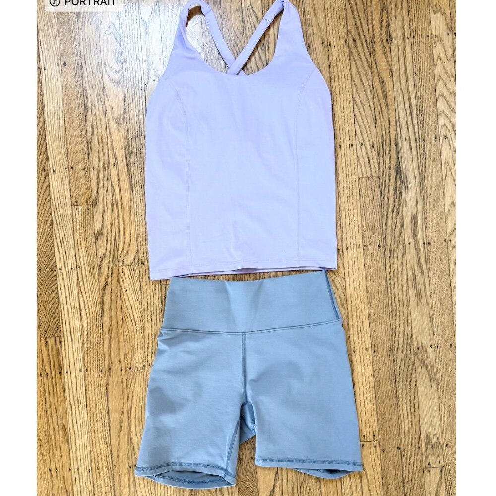 Fabletics Biker Short and Bra Tank Top - Size Small